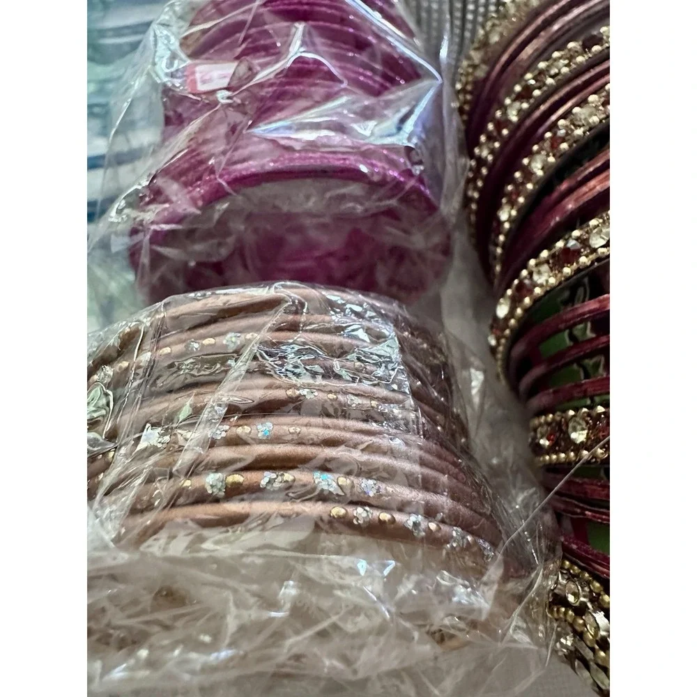 VINTAGE Bollywood Indian Bangle Bracelets LOT 43 Child Size Wedding Celebration